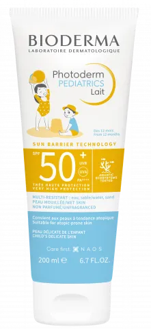 PHOTODERM Pediatrics Lait SPF 50+ 200 ml, krema za decu koja pruža visoku zaštitu od sunca-BIODERMA